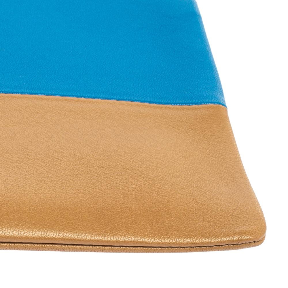 Celine Blue/Brown Leather Solo Clutch 2
