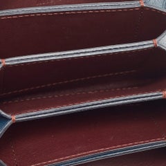 Celine Blue/Burgundy Leather Accordion Card Holder