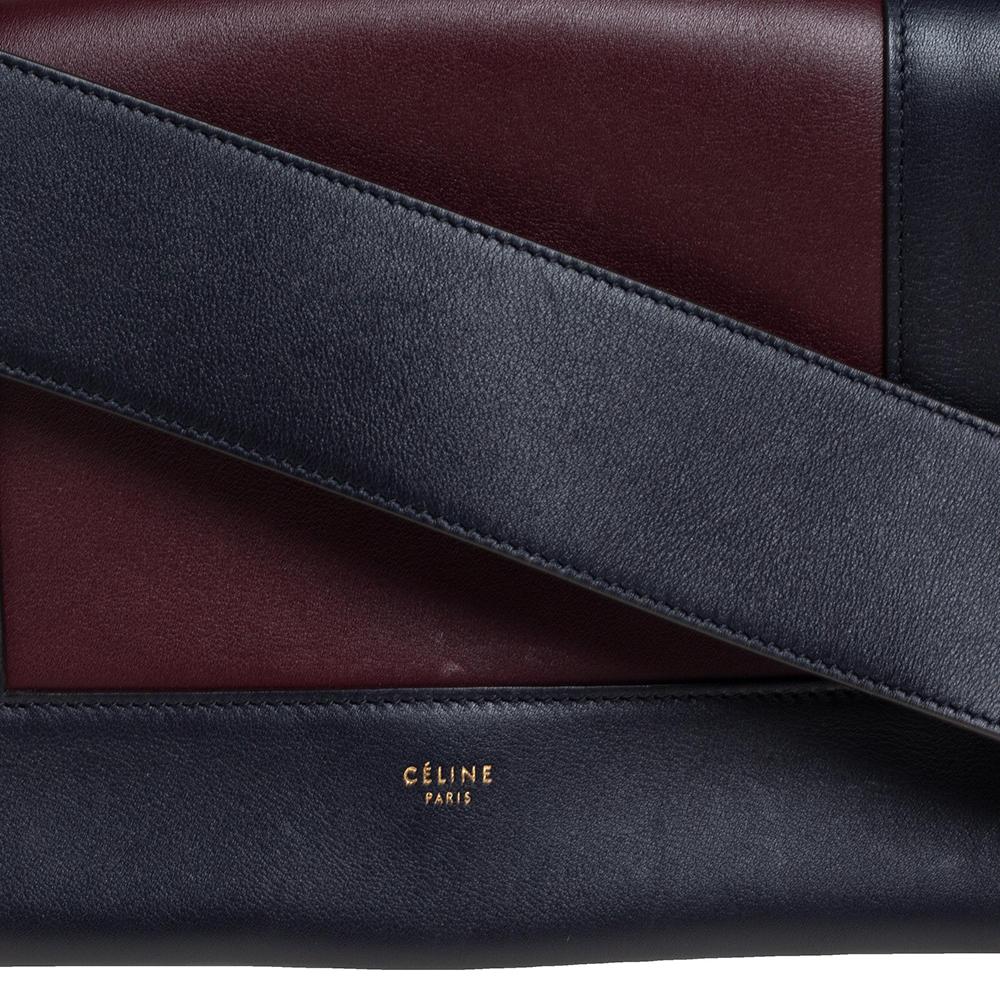Celine Blue/Burgundy Leather Frame Classic Messenger Bag 6