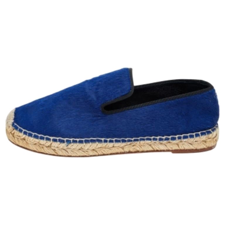 Celine Blue Calf Hair Espadrille Flats Size 37