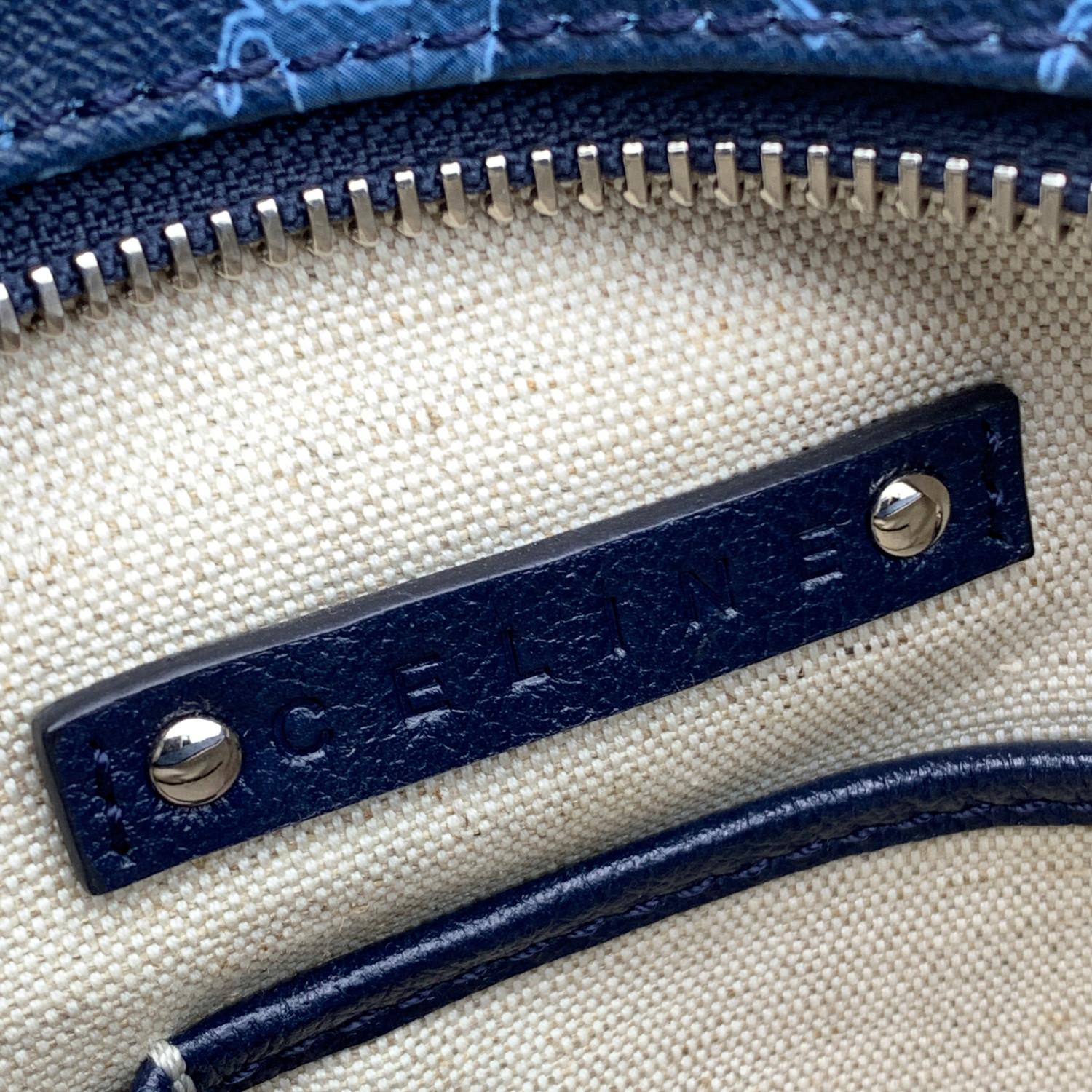 Celine Blue Canvas Carriage Printed Tote Bag Shoulder Bag 2