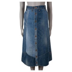 CELINE cotone blu 2020 Gonna MIDI DENIM PATCHWORK 25 XS