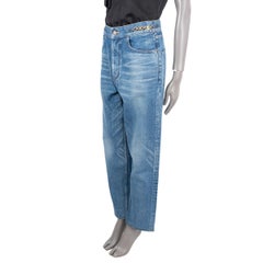 CELINE blue cotton MARGARET HIGH WAISTED JEANS Pants 30 M