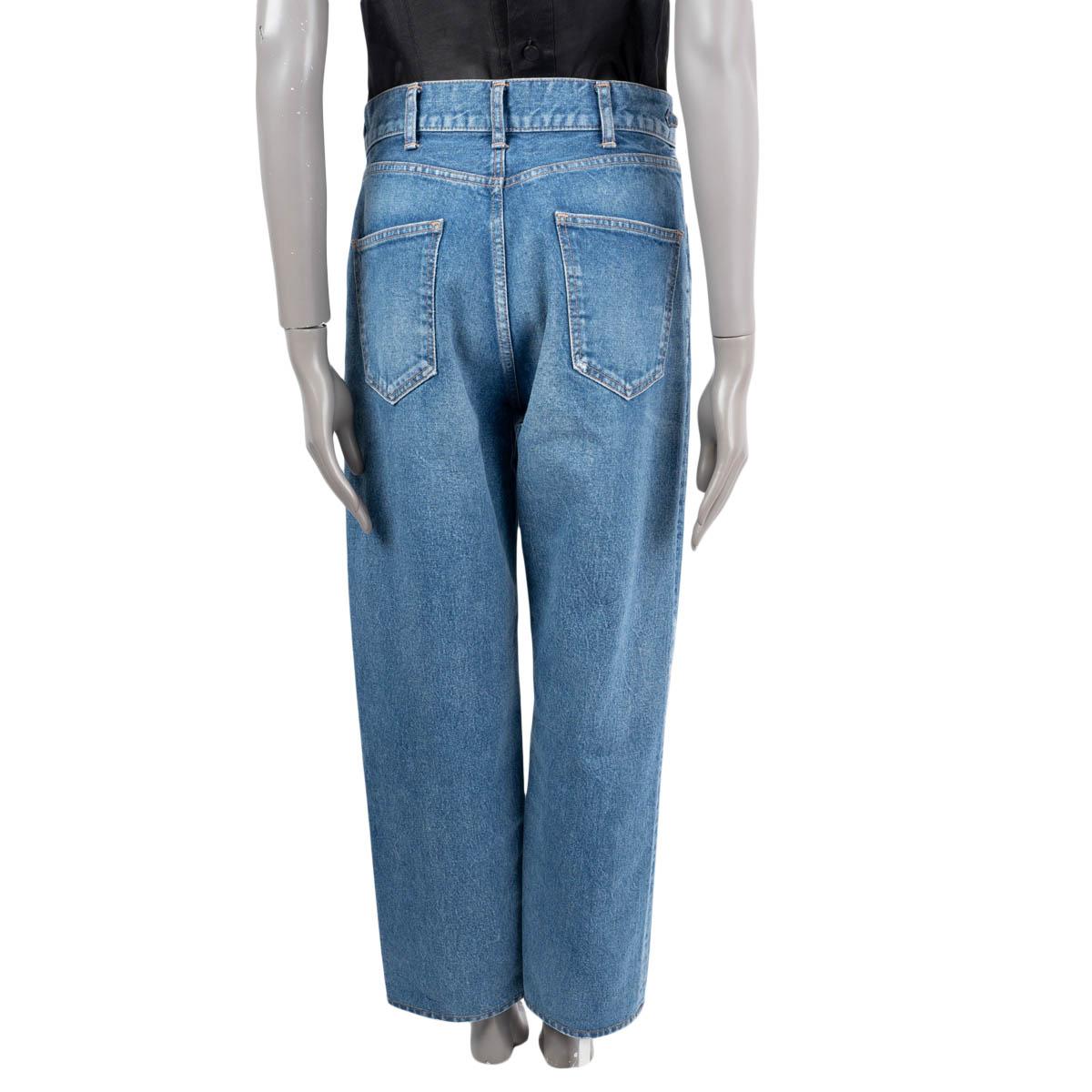 CELINE blue cotton MARGARET HIGH WAISTED JEANS Pants 30 M In Excellent Condition In Zürich, CH
