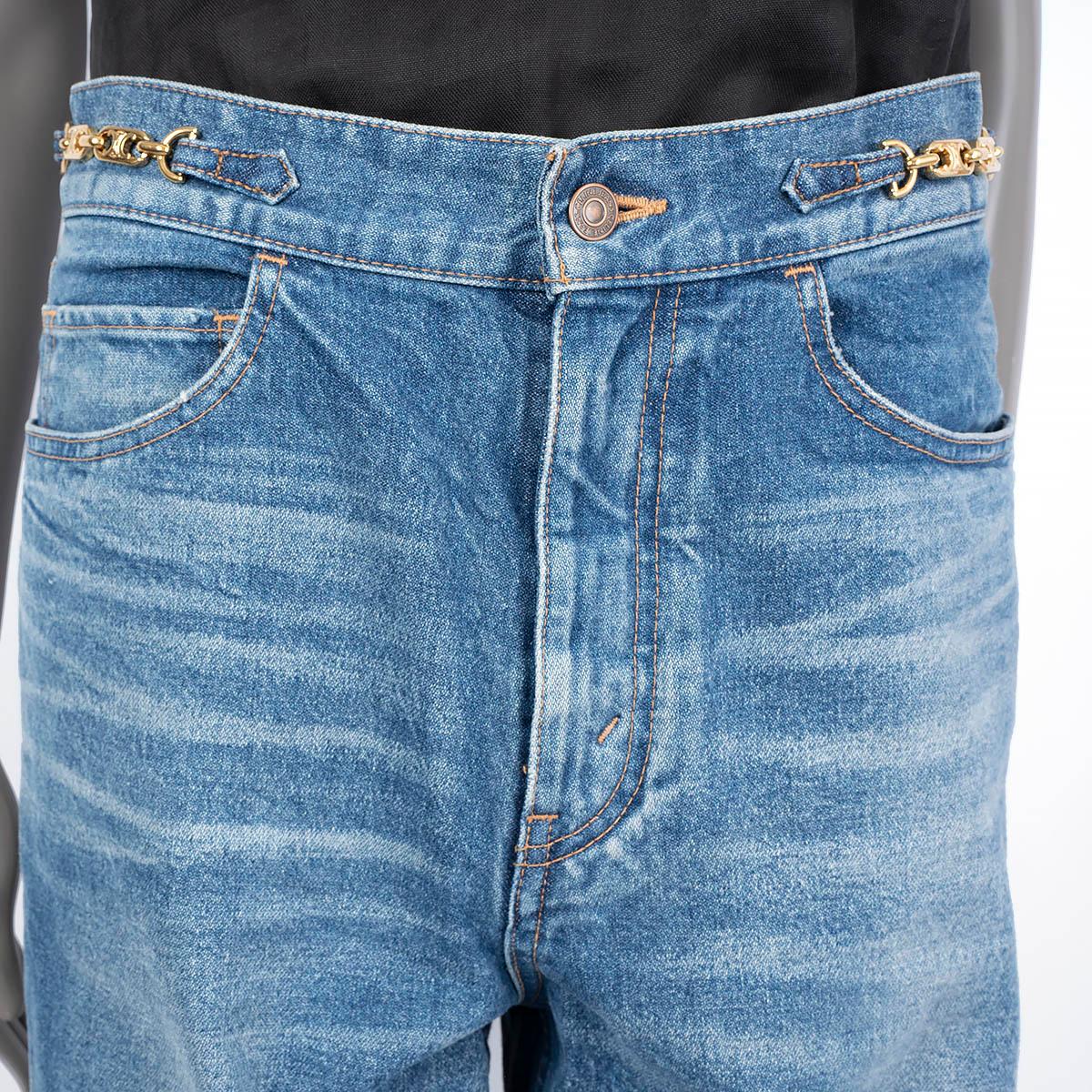 Women's CELINE blue cotton MARGARET HIGH WAISTED JEANS Pants 30 M