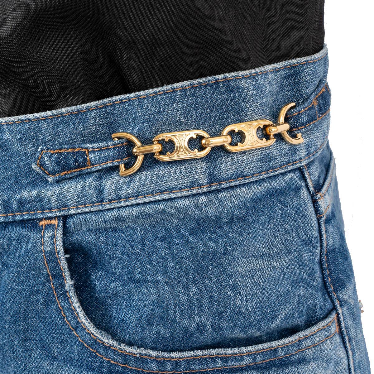 CELINE blue cotton MARGARET HIGH WAISTED JEANS Pants 30 M 2