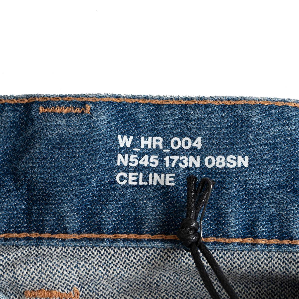 CELINE blue cotton MARGARET HIGH WAISTED JEANS Pants 30 M 3