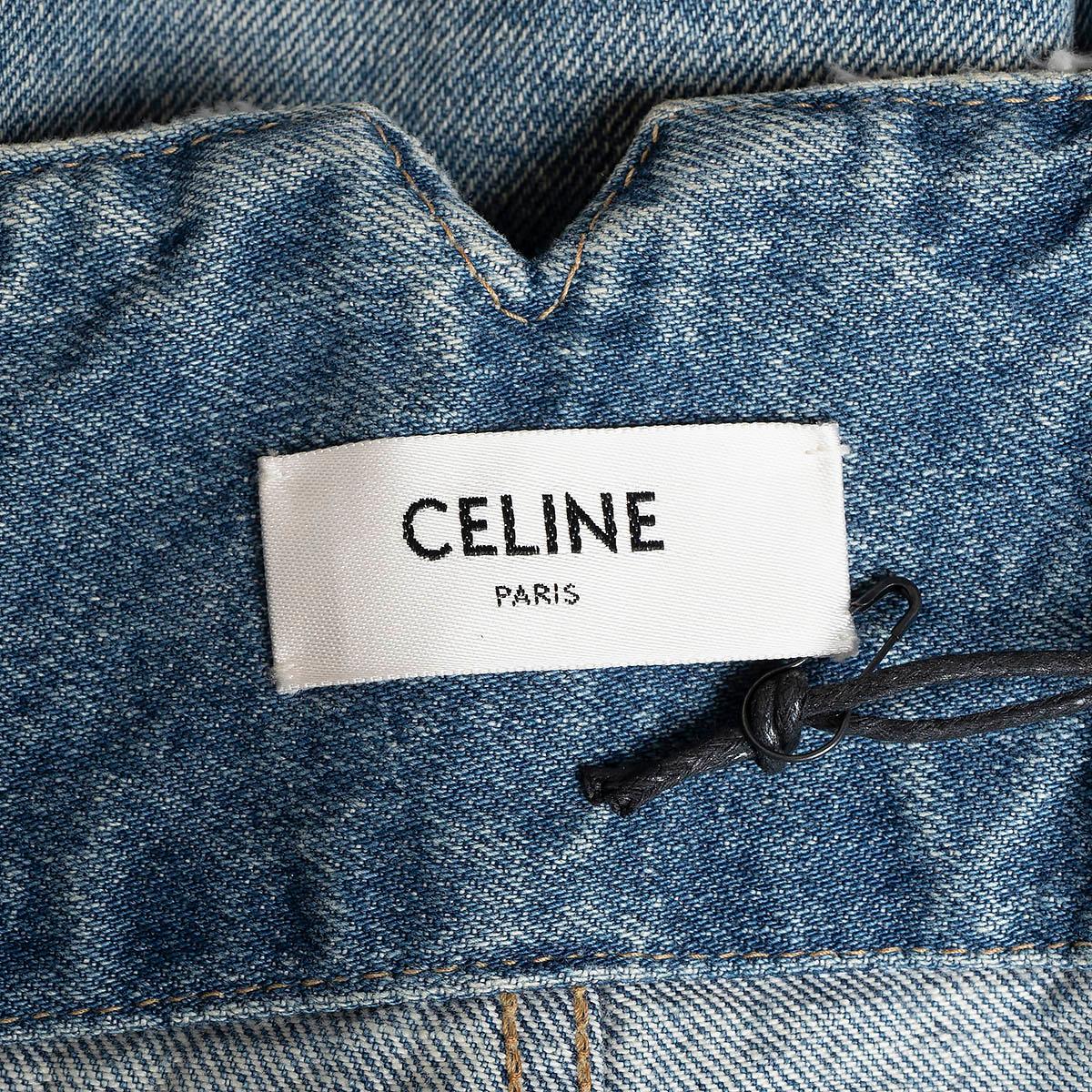 CELINE blue denim JUMBO HIGH WAISTED WIDE Jeans Pants 25 XXS For Sale 1