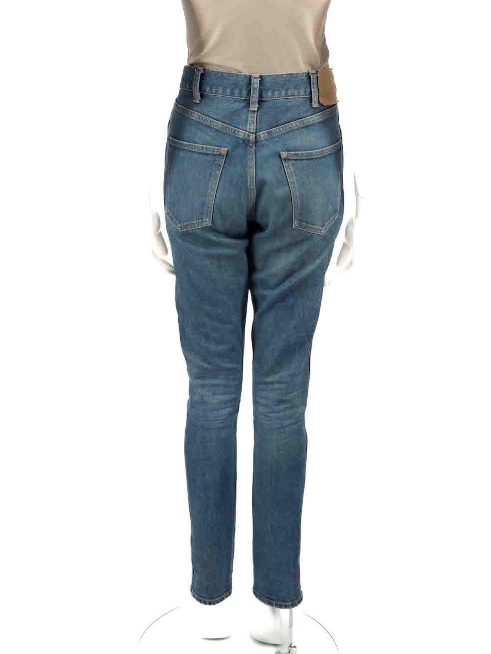 Céline Blue Denim Slim Fit Stone Wash Jeans Size M In Excellent Condition For Sale In London, GB
