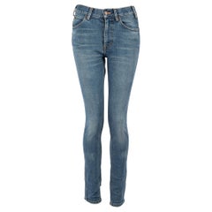 Céline Blue Denim Stone Washed Skinny Jeans Size S