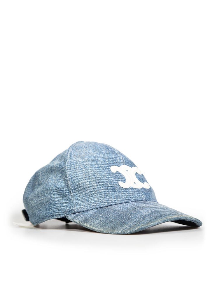 Céline Blue Denim Triomphe Logo Baseball Cap at 1stDibs display picture 1
