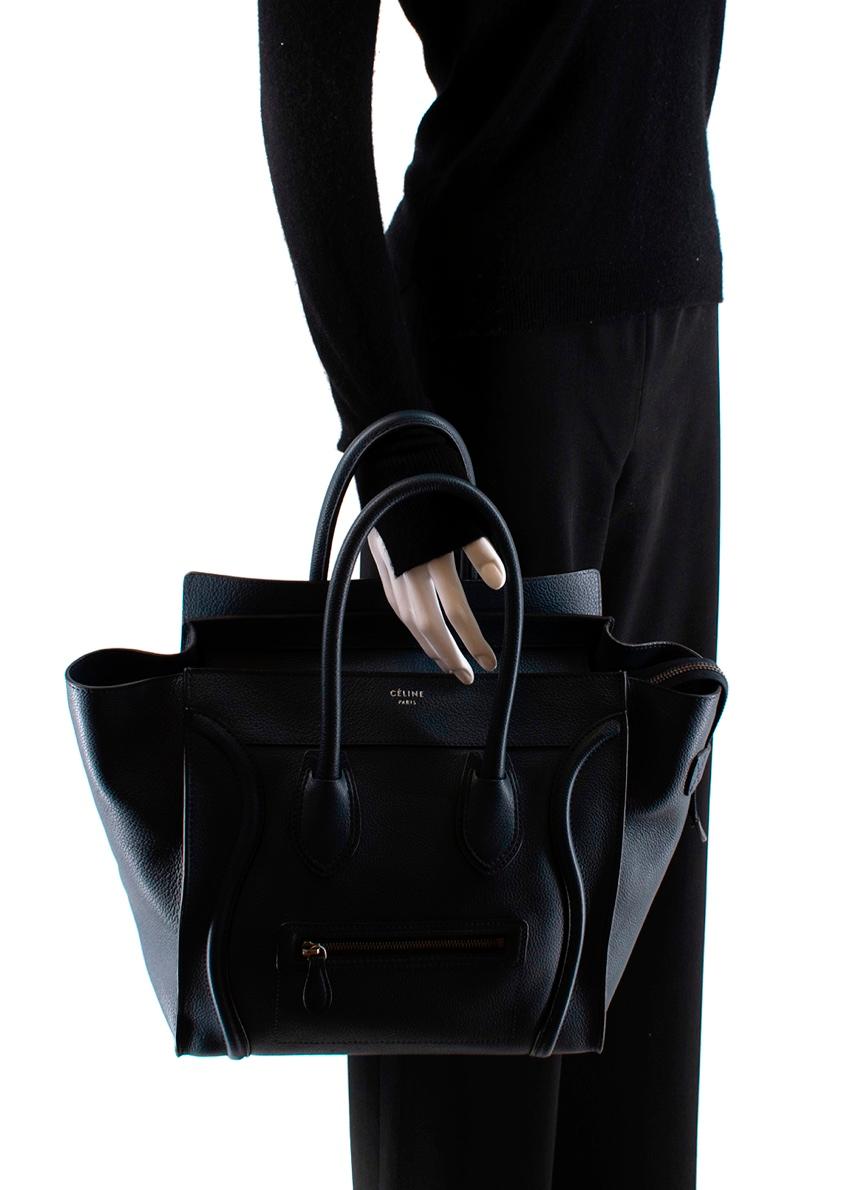 Women's Celine Blue Grained Leather Mini Luggage Bag