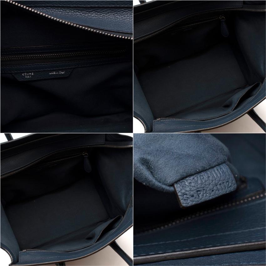 Celine Blue Grained Leather Mini Luggage Bag 4
