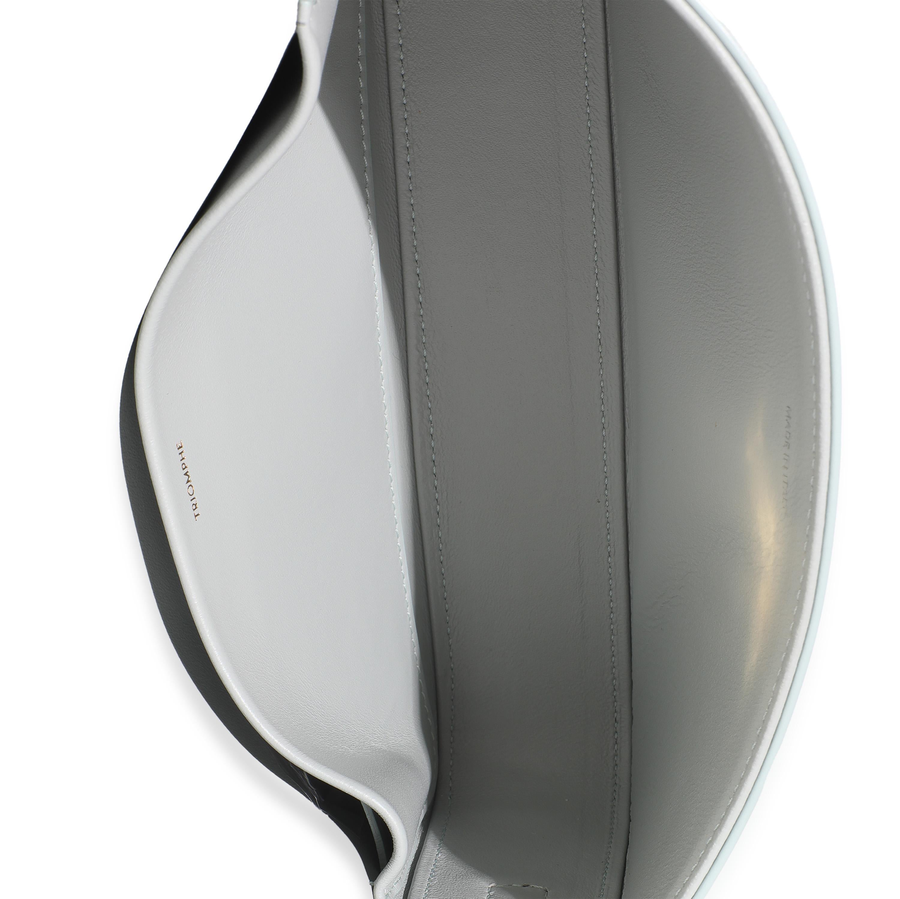 Celine Blue Grey Shiny Calfskin Claude Triomphe Shoulder Bag en vente 1