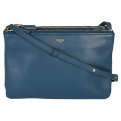 Celine Blue Lambskin Small Trio Crossbody Bag