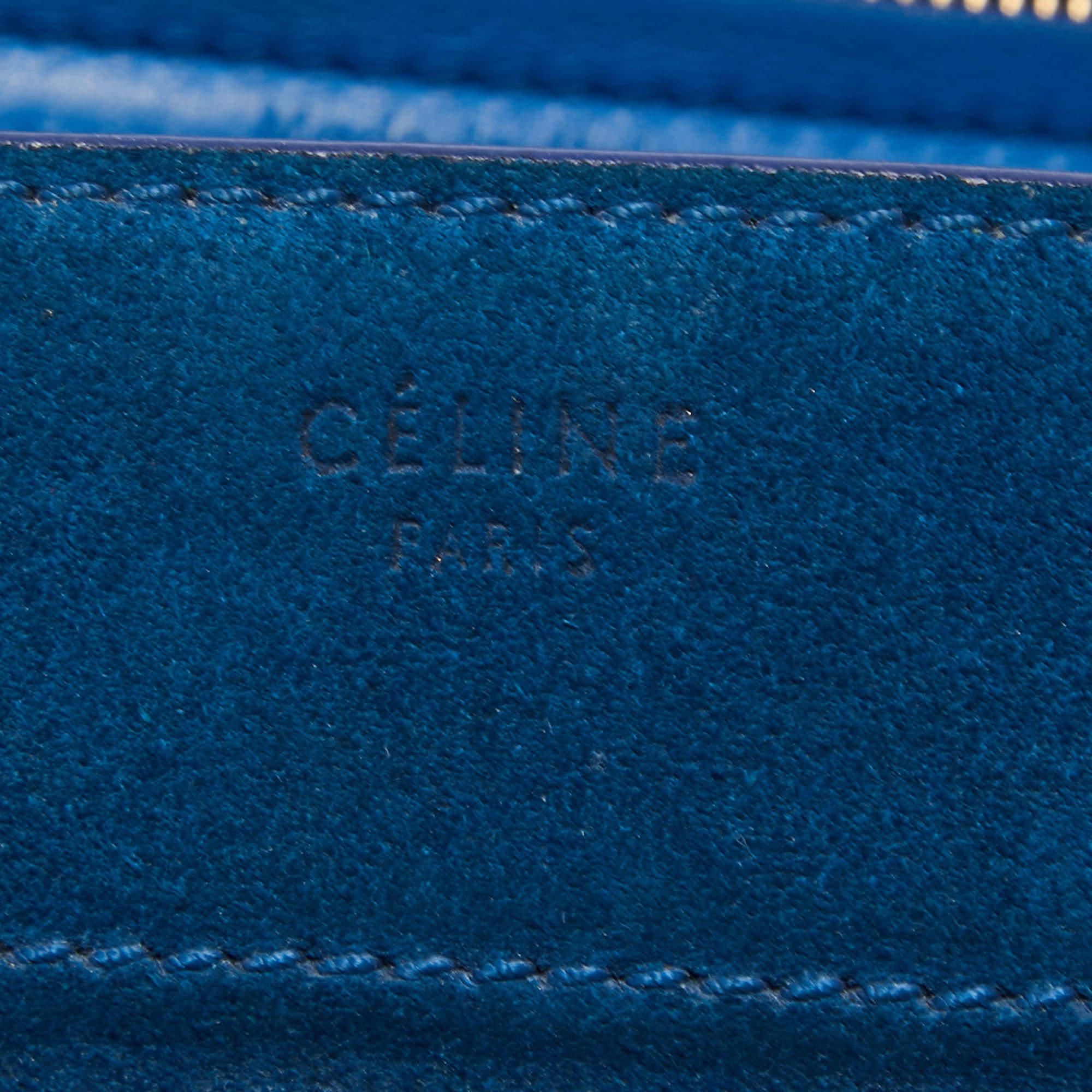 Celine Blue Leather and Suede Medium Phantom Luggage Tote 6