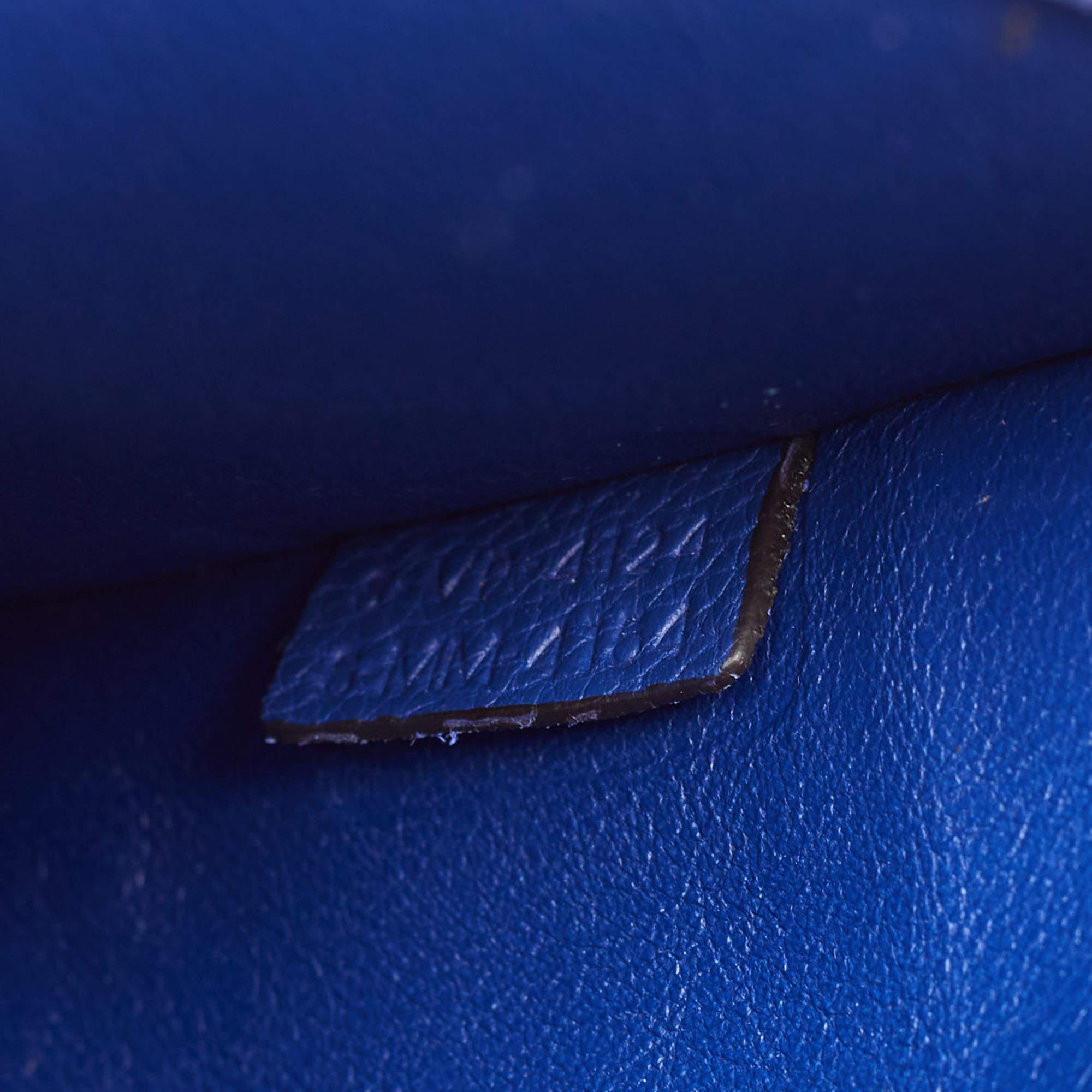 Celine Blue Leather and Suede Medium Trapeze Bag 14