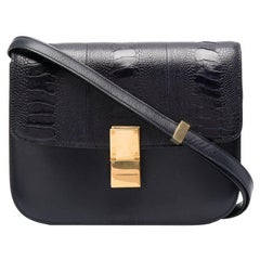 Celine Blue Leather Classic Medium Size Tote Bag