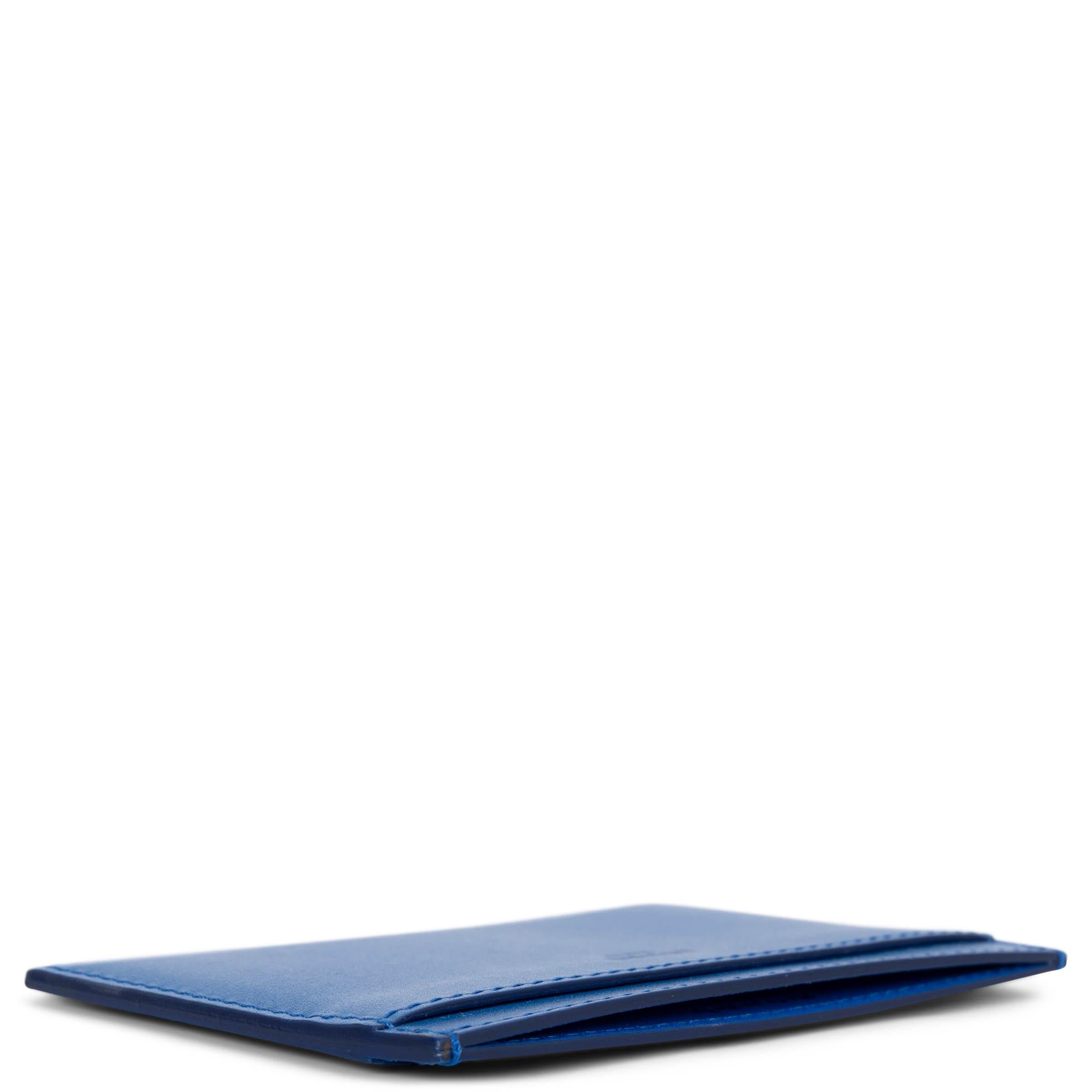 Blue CELINE blue leather Credit Card Holder Wallet For Sale