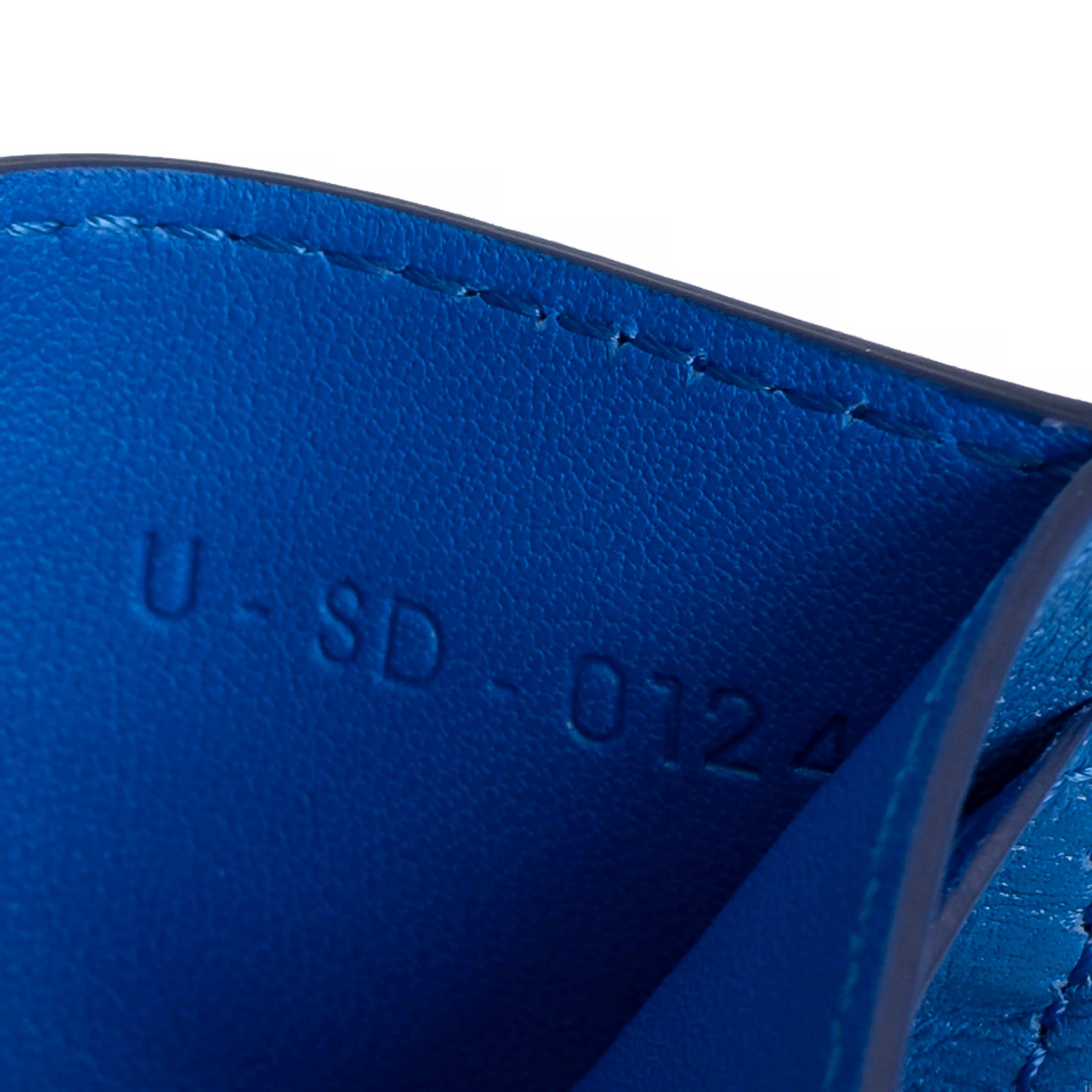 Women's CELINE blue leather Credit Card Holder Wallet For Sale