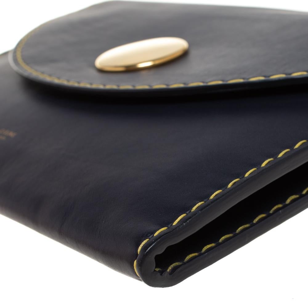 Celine Blue Leather Flap Clutch 5