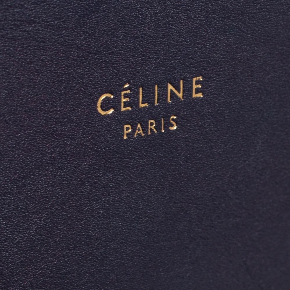 Celine Blue Leather Flap Clutch 1