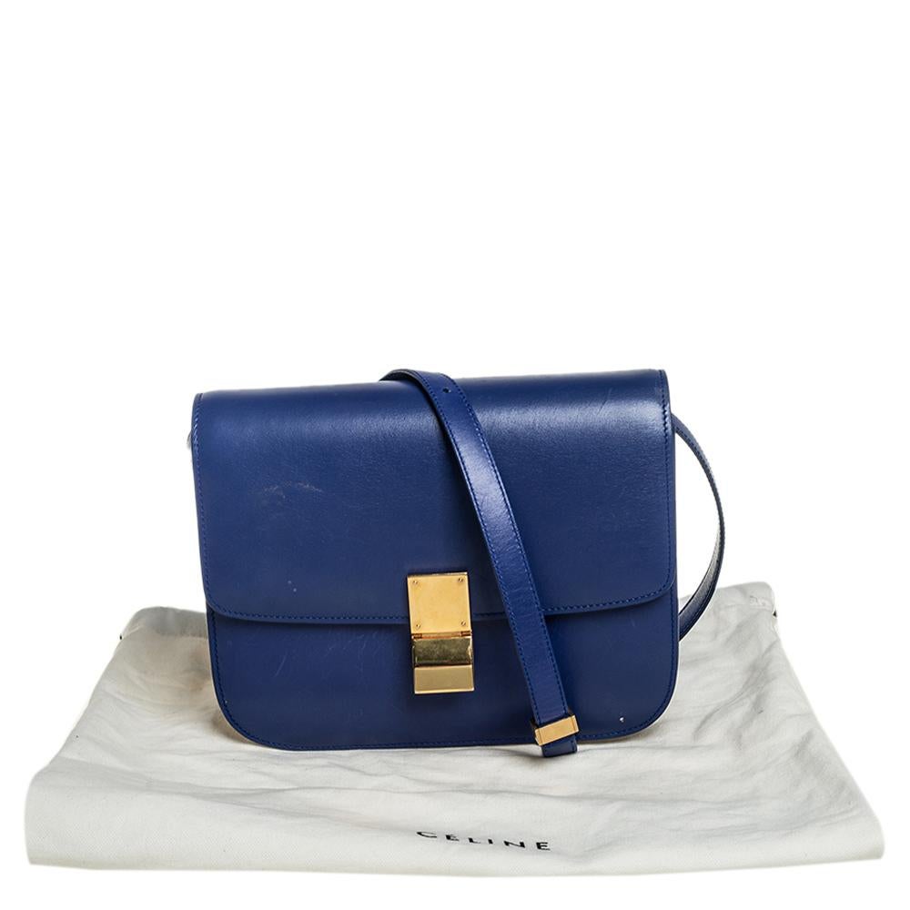 Celine Blue Leather Medium Classic Box Crossbody Bag 8