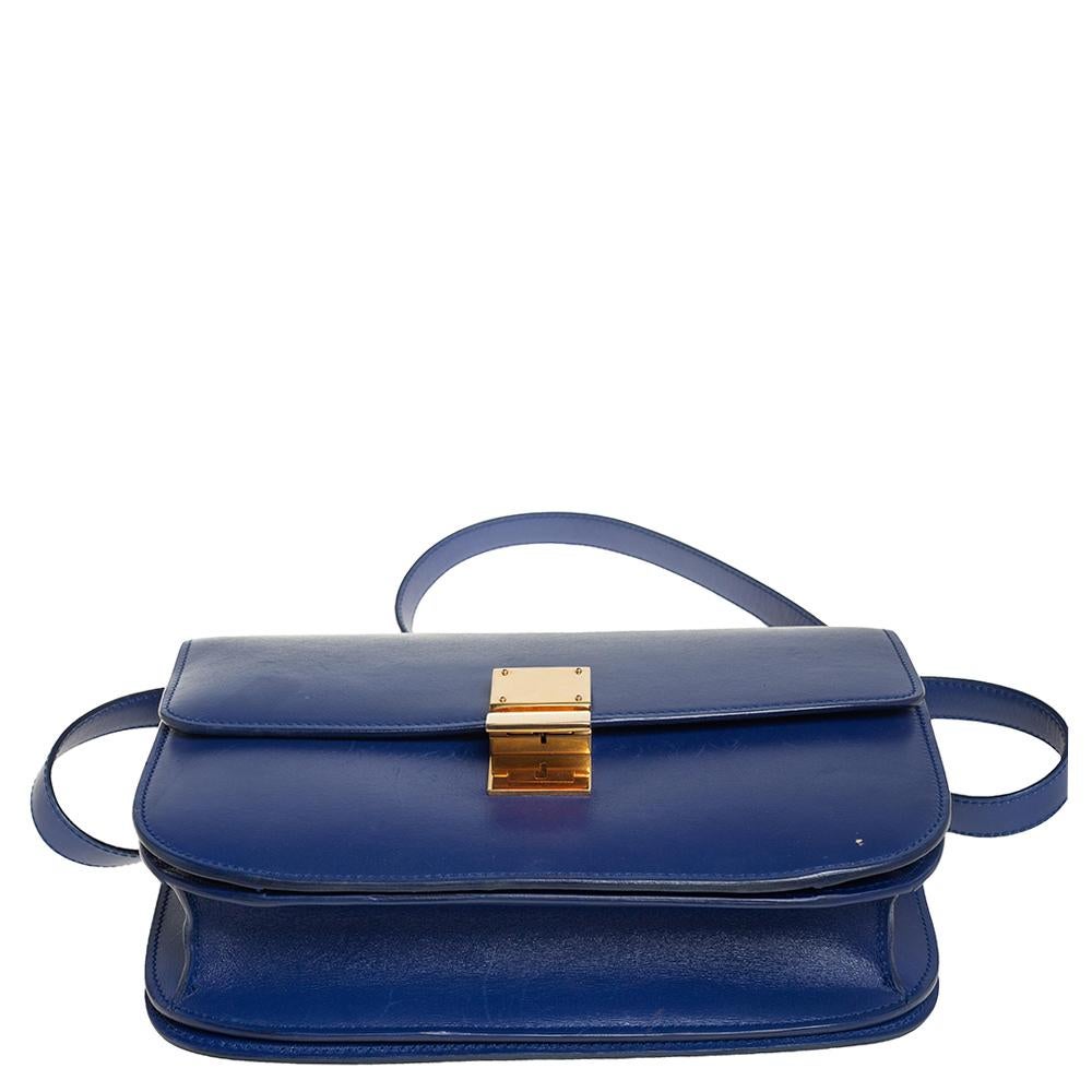 Celine Blue Leather Medium Classic Box Crossbody Bag 1