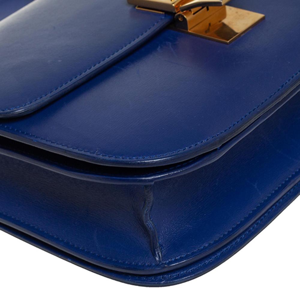 Celine Blue Leather Medium Classic Box Crossbody Bag 3