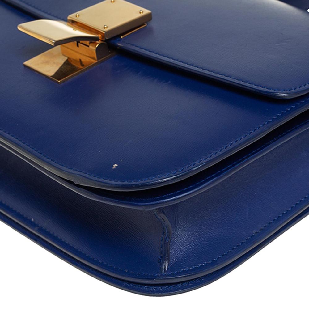 Celine Blue Leather Medium Classic Box Crossbody Bag 5