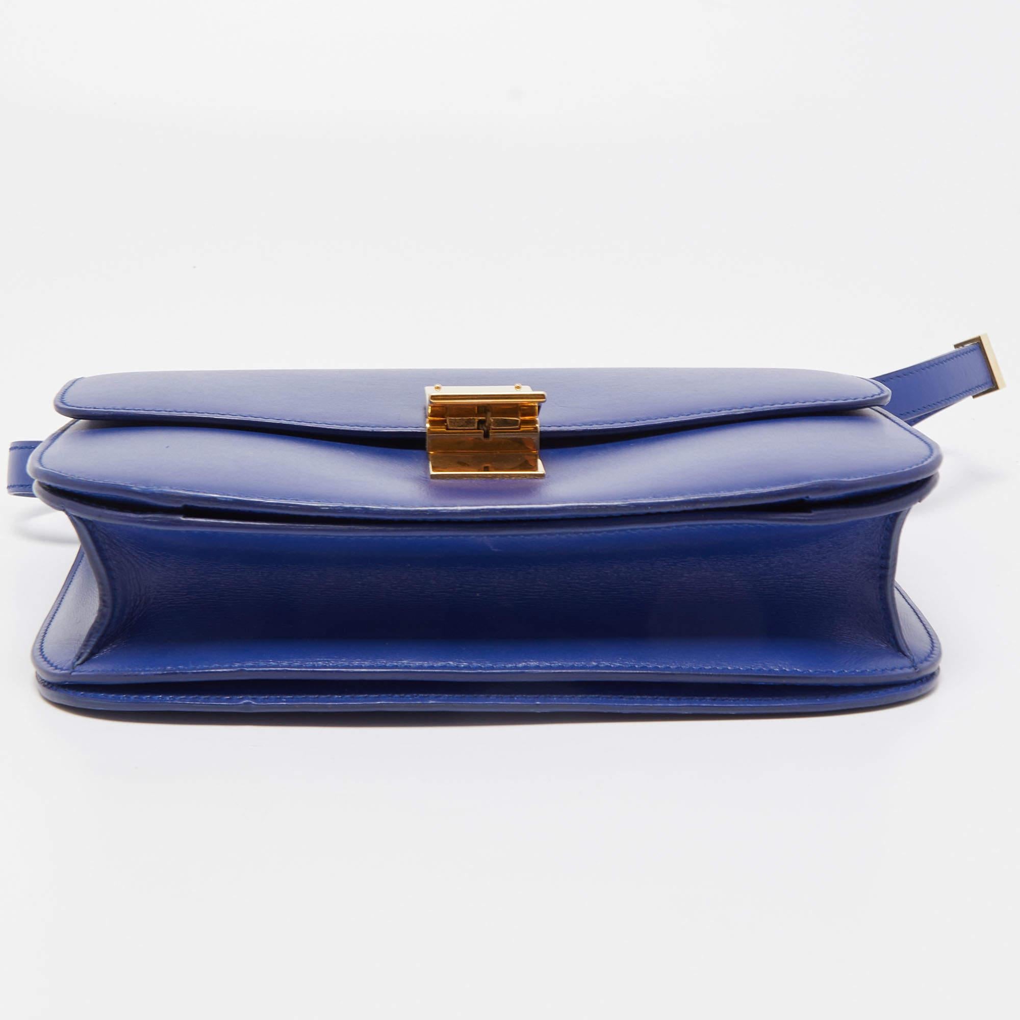 Celine Blue Leather Medium Classic Box Shoulder Bag 1