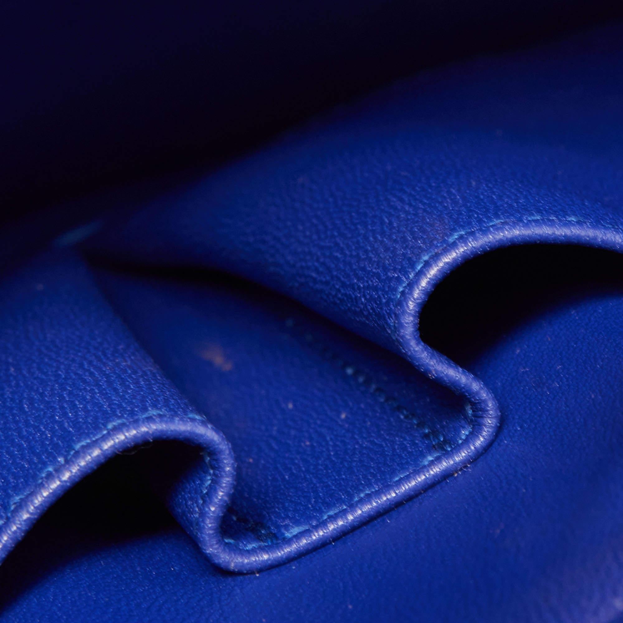 Celine Blue Leather Medium Classic Box Shoulder Bag 2