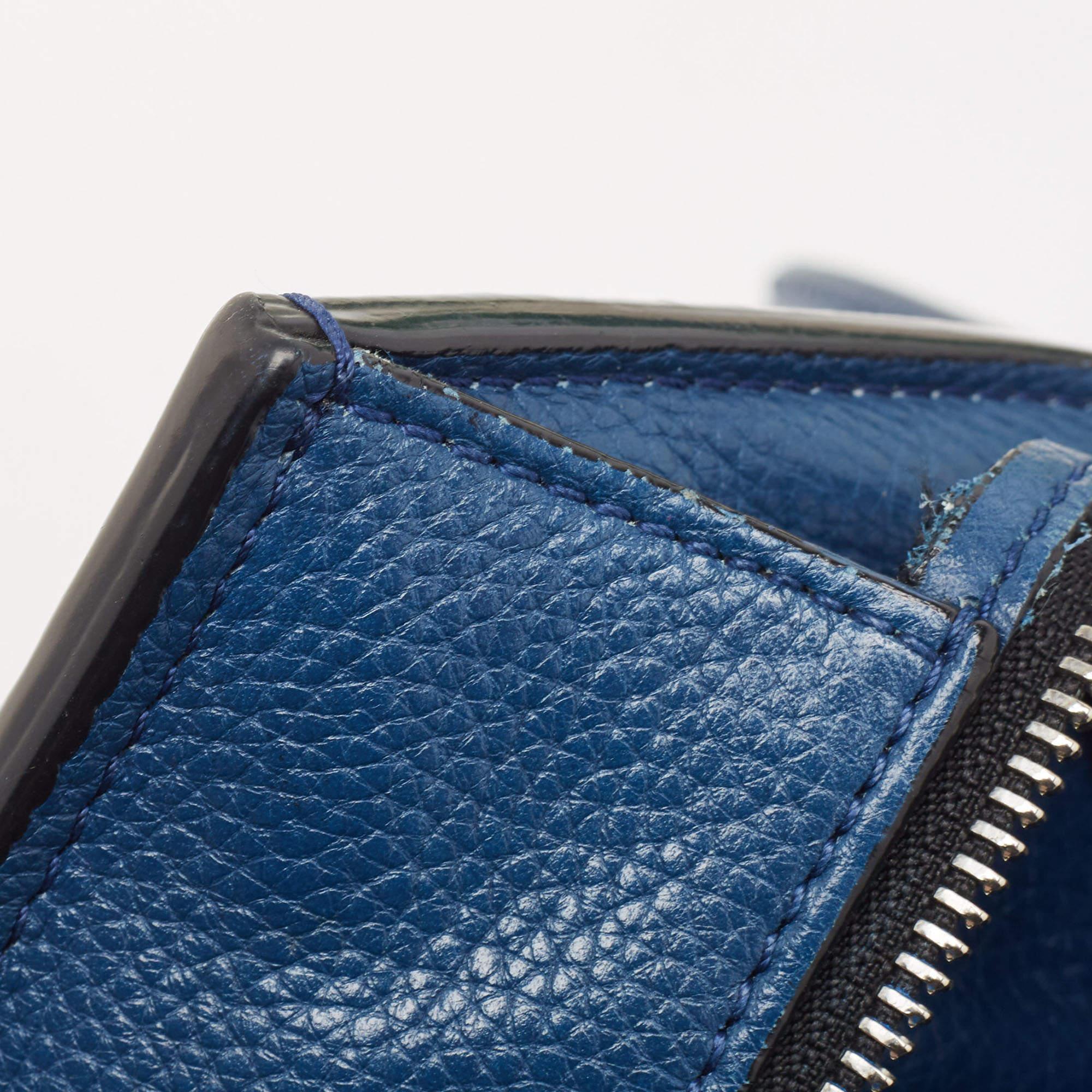 Celine Blue Leather Medium Edge Top Handle Bag 8