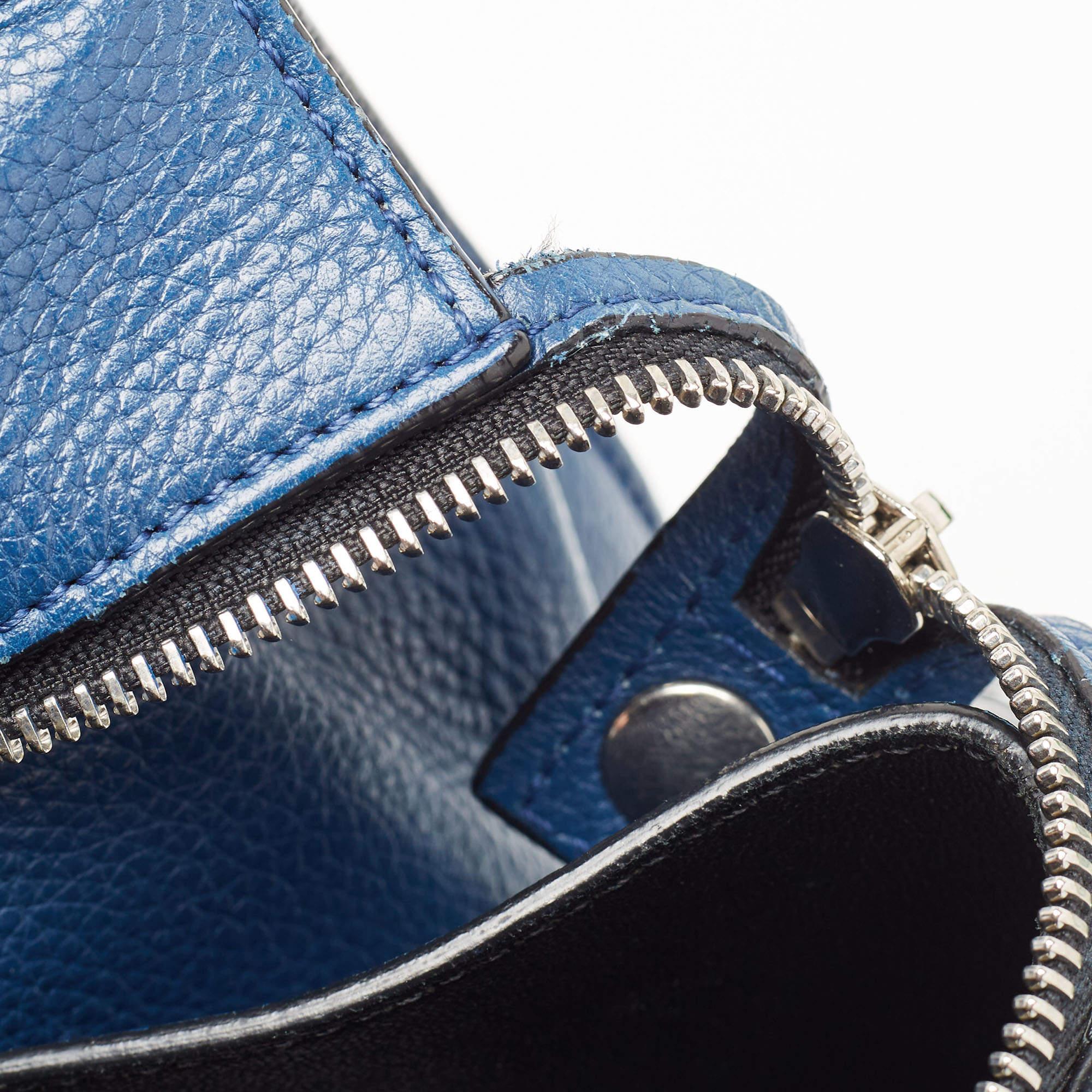 Celine Blue Leather Medium Edge Top Handle Bag 10