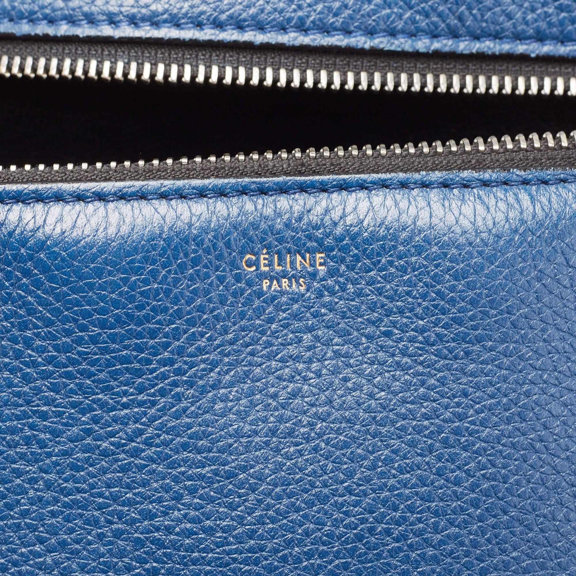 Celine Blue Leather Medium Edge Top Handle Bag 11