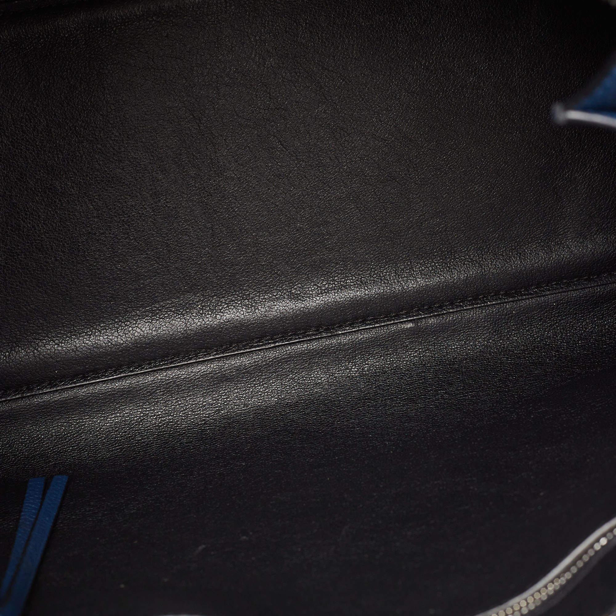 Celine Blue Leather Medium Edge Top Handle Bag 13