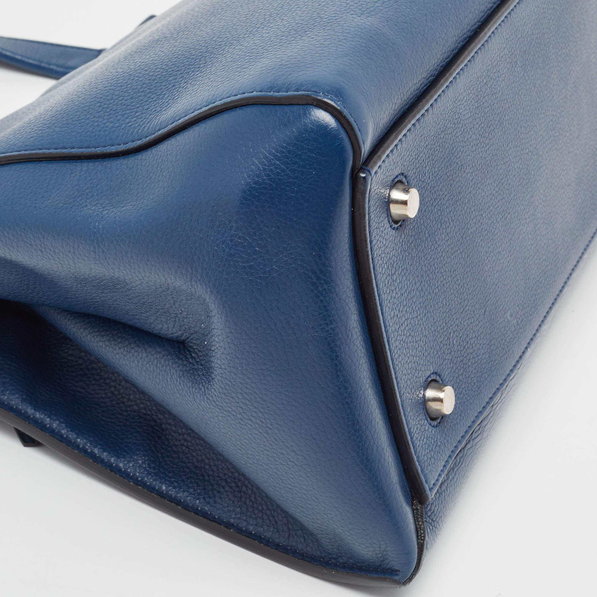 Celine Blue Leather Medium Edge Top Handle Bag 4