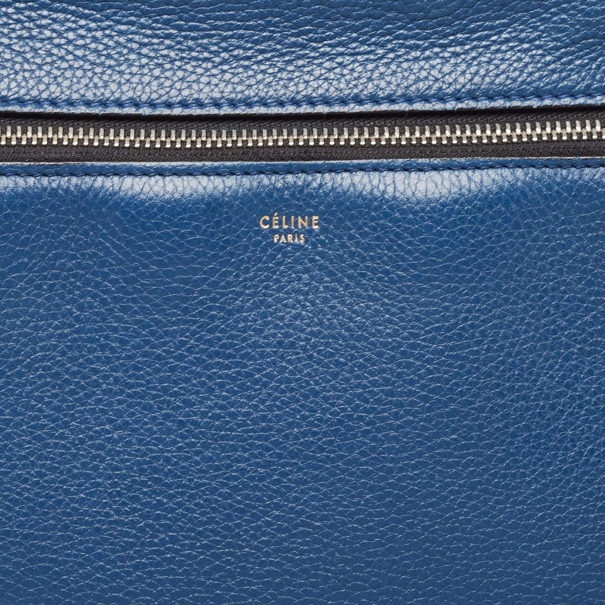 Celine Blue Leather Medium Edge Top Handle Bag 5