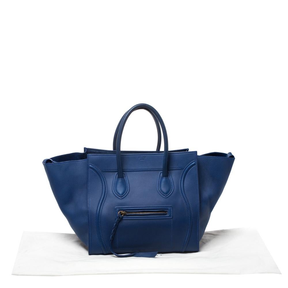 Celine Blue Leather Medium Phantom Luggage Tote 7