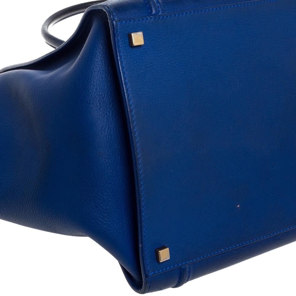 Celine Blue Leather Medium Phantom Luggage Tote 7