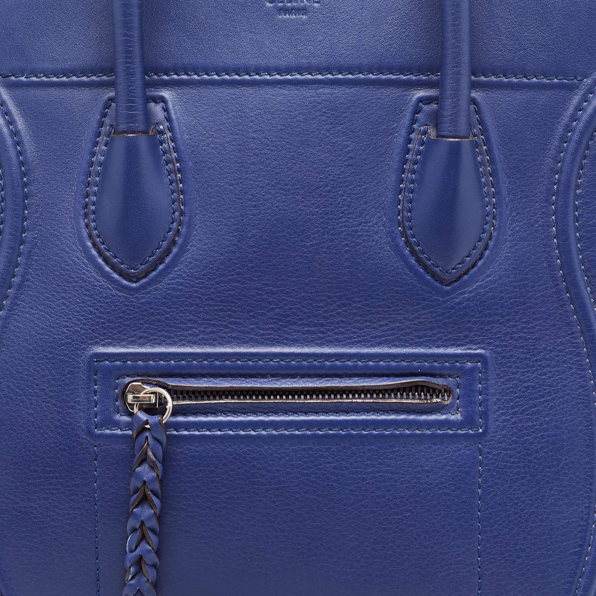 Celine Blue Leather Medium Phantom Luggage Tote 7