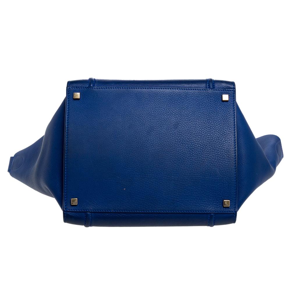 Celine Blue Leather Medium Phantom Luggage Tote 1