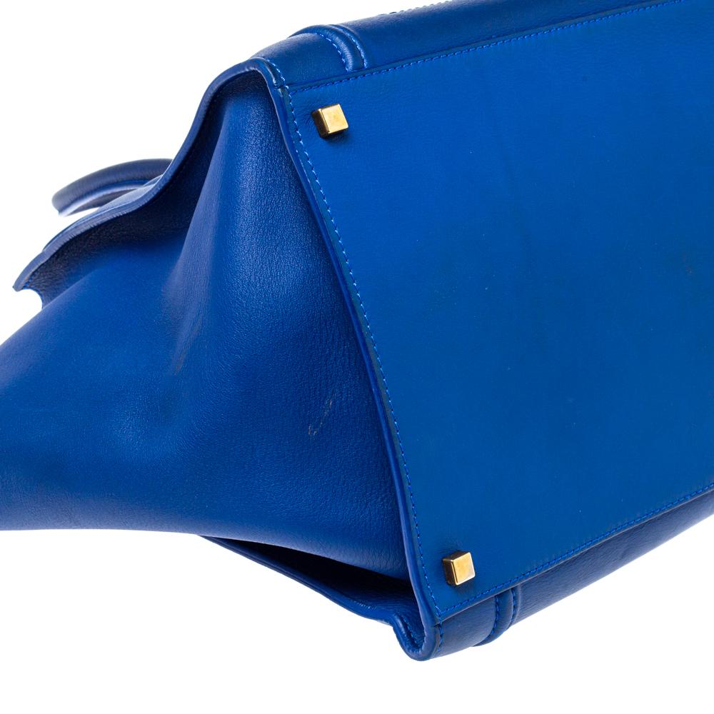 Celine Blue Leather Medium Phantom Luggage Tote 3