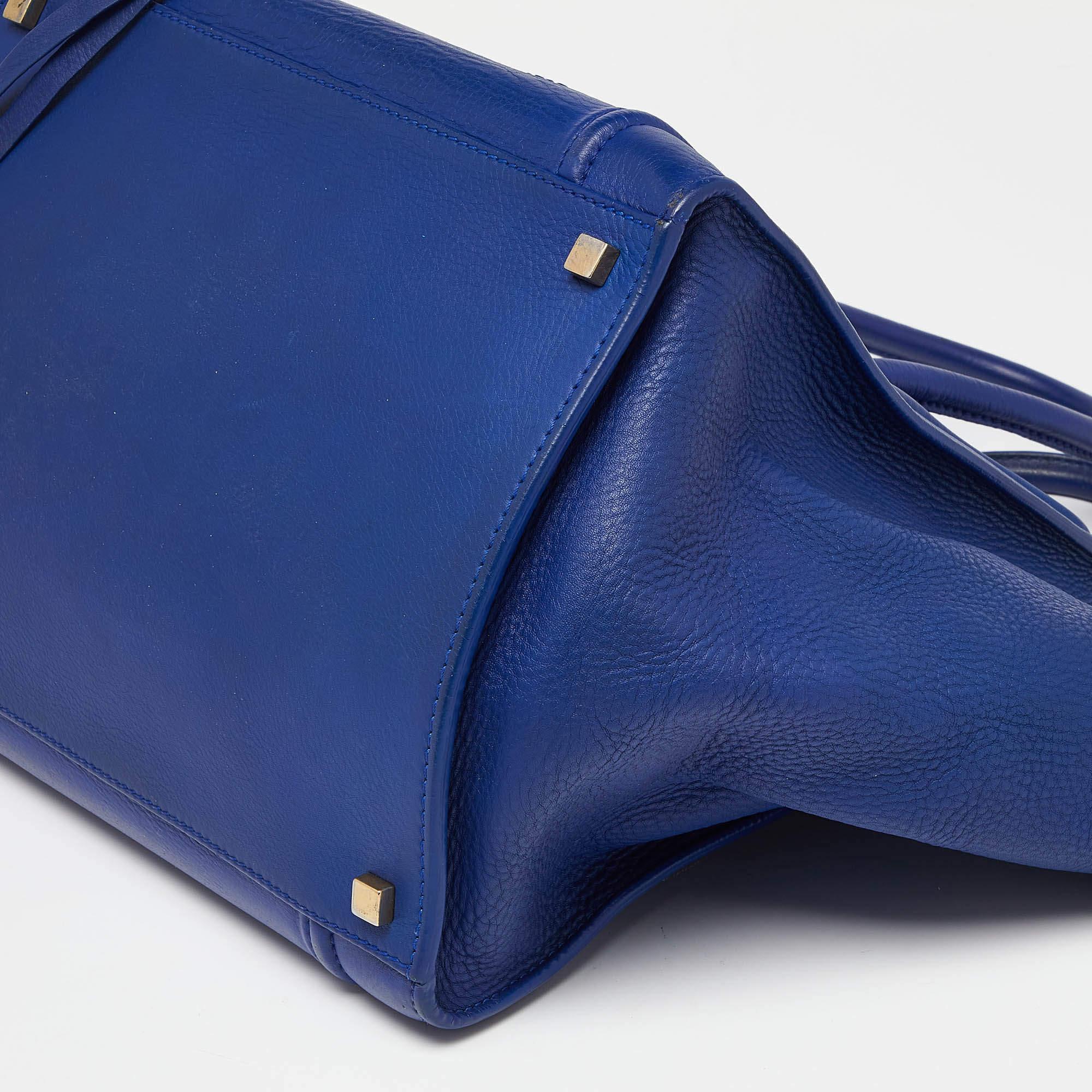 Celine Blue Leather Medium Phantom Luggage Tote 3
