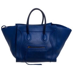 Celine Blue Leather Medium Phantom Luggage Tote