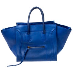 Celine Blue Leather Medium Phantom Luggage Tote