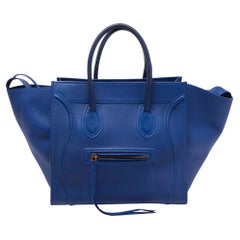 Celine Blue Leather Medium Phantom Luggage Tote