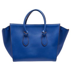 Celine Blue Leather Medium Tie Tote