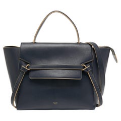 Celine Blue Leather Mini Belt Top Handle Bag
