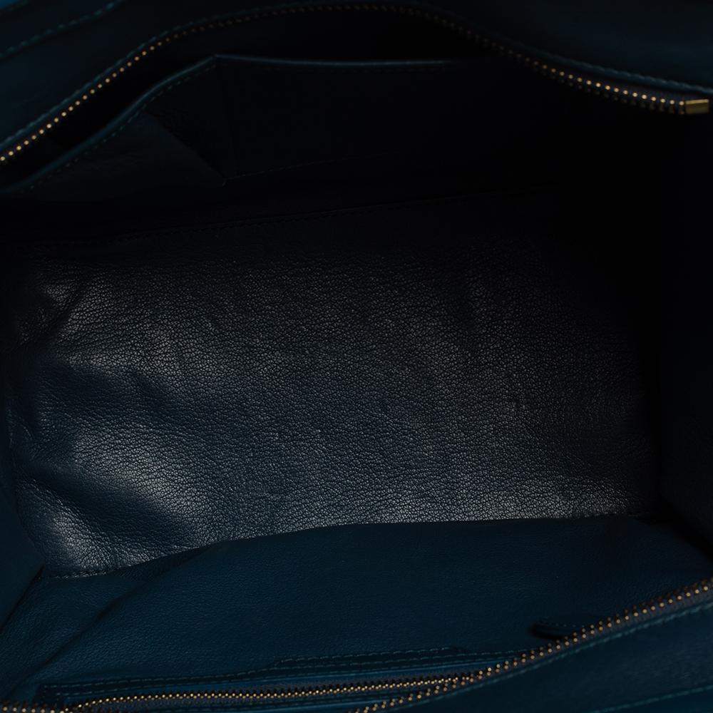 Celine Blue Leather Mini Luggage Tote 5